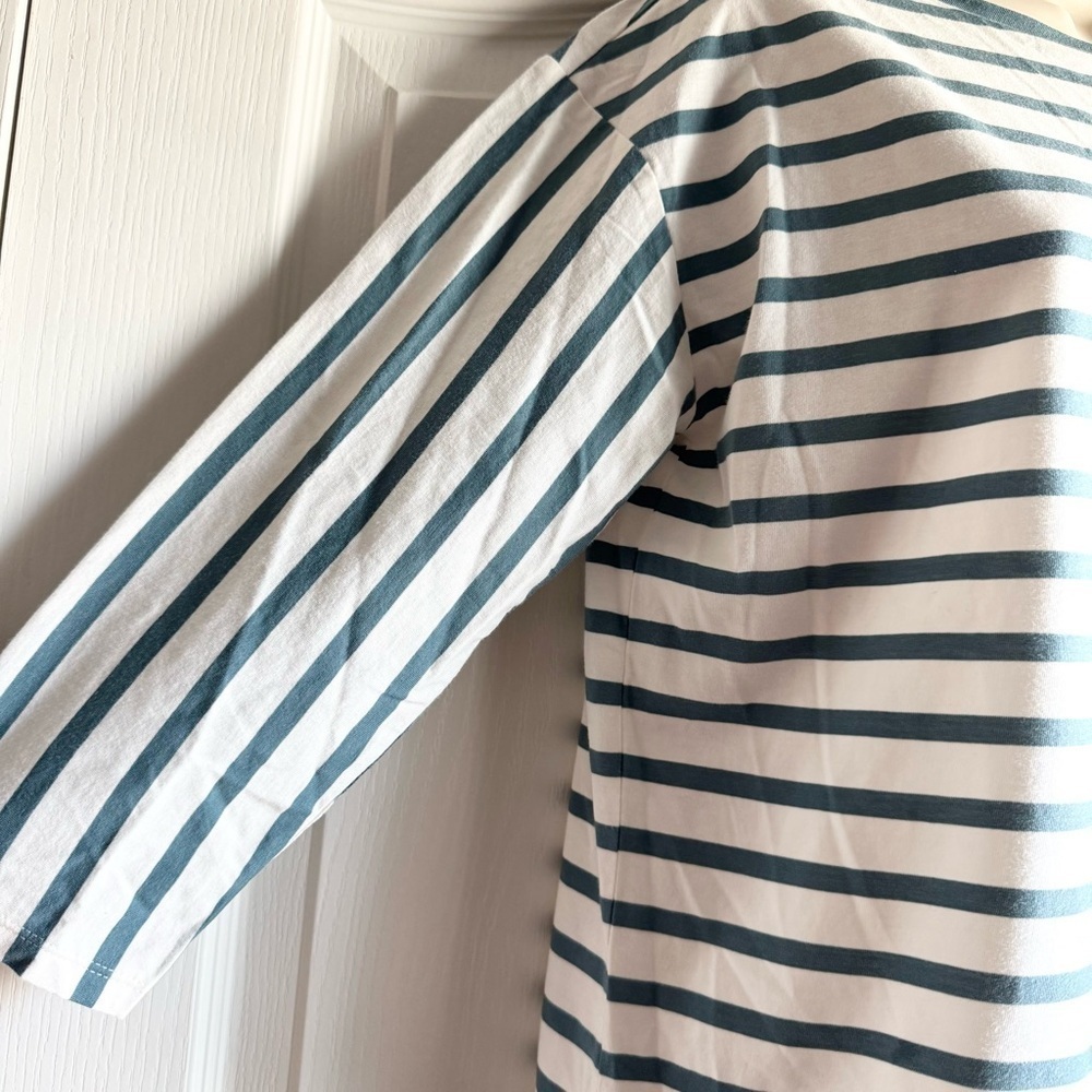 Ann Taylor Boat Neck Striped Pima Cotton Tee - Picture 5 of 9